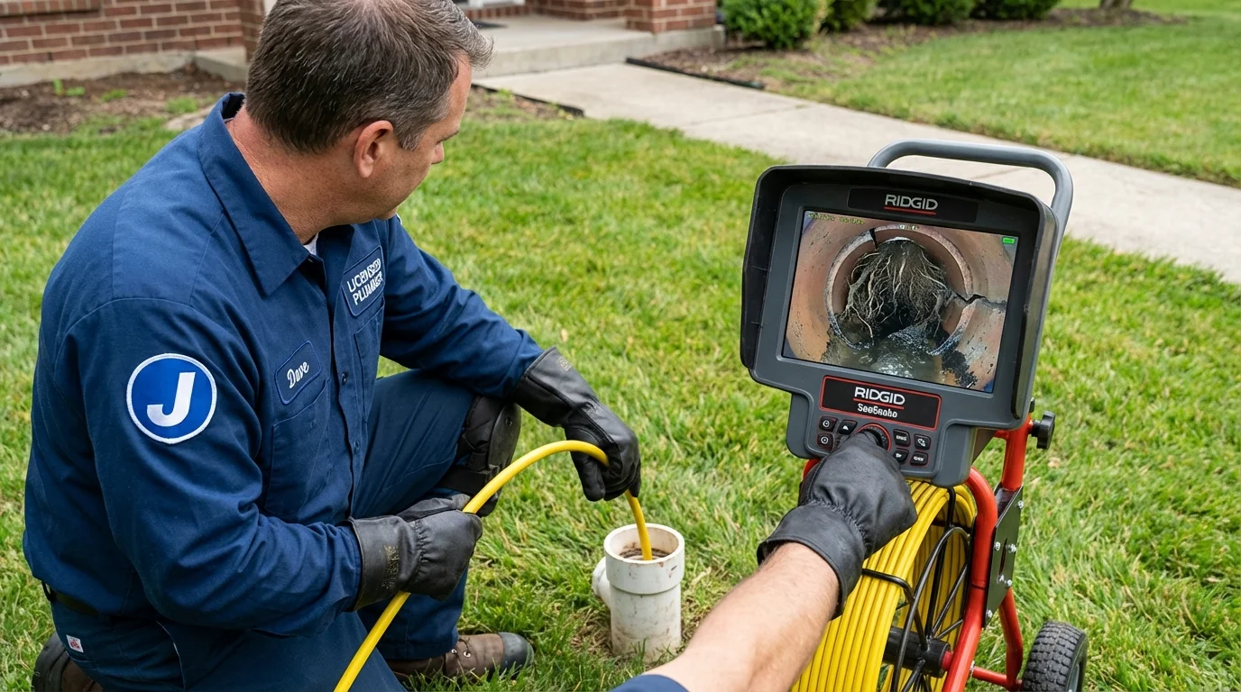 Sewer camera inspection being performed by Johns Plumbing LLC in Colby